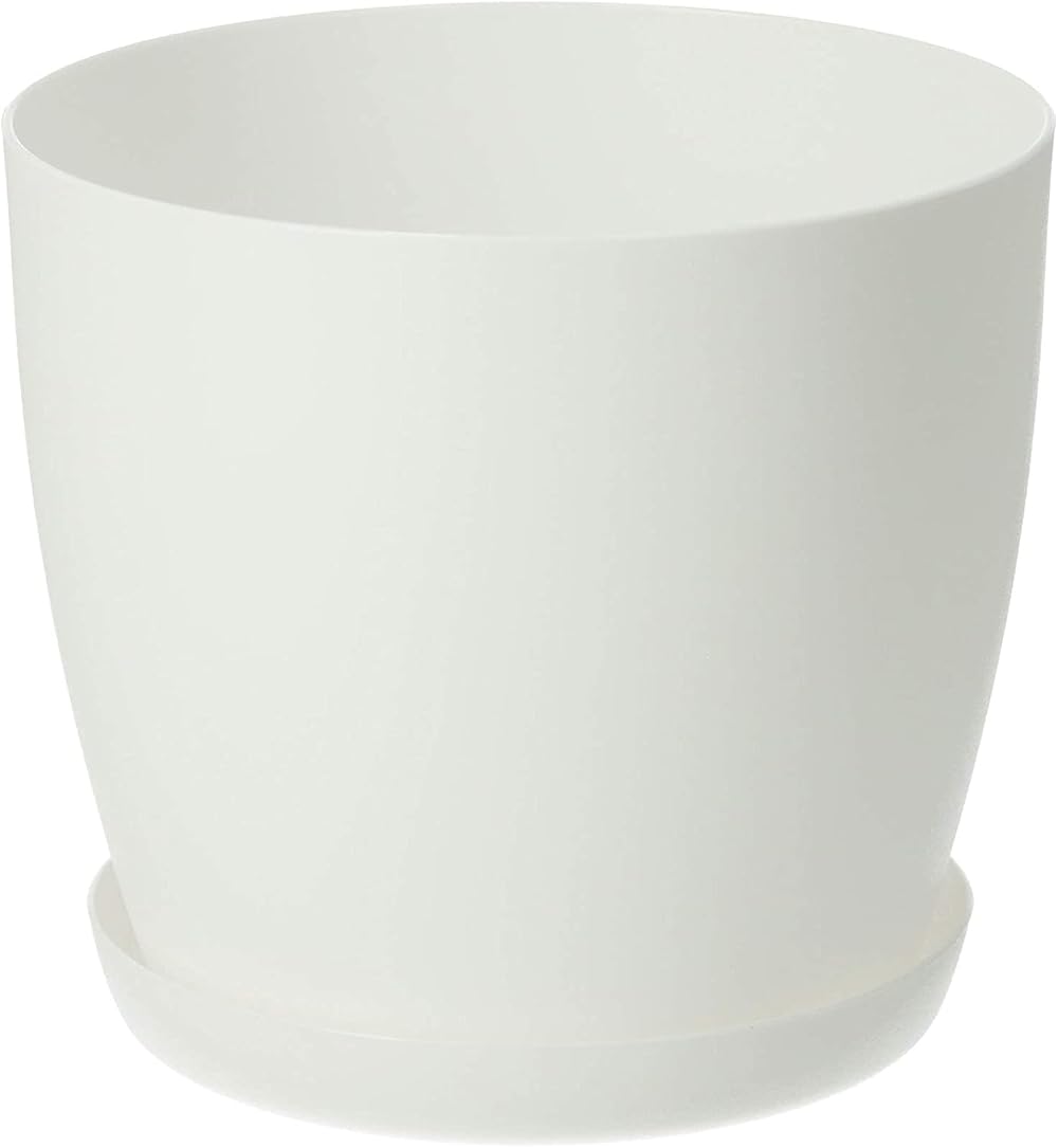 B2C Flower Pots 6 Colours 8 Sizes Matt Plastic Plant Pots Planter + Saucer Tray