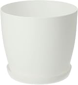 B2C Flower Pots 6 Colours 8 Sizes White Matt 16 cm Plant Pot with Saucer