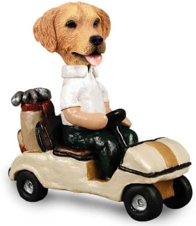 Golden Retriever Golf Cart Doogie Collectable Figurine