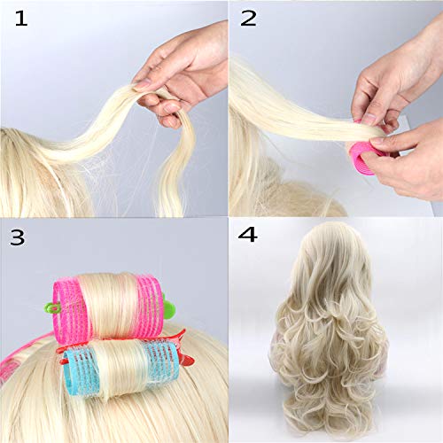 LOCOLO Self Grip Hair Rollers Set - 48 Hair Rollers and 12 Duckbill Clips, Hairdressing Curlers Tools for Women, Men, Kids(24mm, 32mm, 36mm, 46mm)