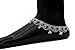 Pair Indian Anklet Jewelry, Ankle Jewelry, Plated Silver Anklet, Foot Chain, Hippie Anklet Faux Diamond Anklet Pair