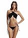 zeraca Women's High Neck Criss Cross Tie Side Bikini Swimsuits