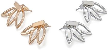 1 Pair Gold Hollow Out Lotus Flower Earrings for Women and Girls Apply to Wedding Party Casual (Gold)