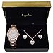 Appolus Womens Wrist Watch Set - Best Gift For Mom Wife Girlfriend Anniversary Graduation Watch Necklace Earrings Ring Gift Set (Rose Gold)