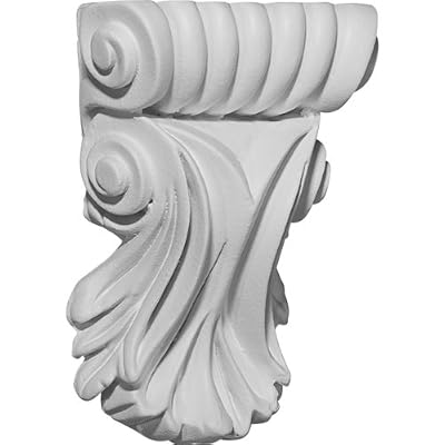 Ekena Millwork COR03X01X05SC 3 7/8-Inch W x 1 1/4-Inch D x 5 1/4-Inch H Scroll Leaf Corbel