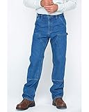 Carhartt Men's Double Front Logger Washed Denim Dungaree,Darkstone,33 x 32