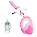 [Upgraded] Snorkel Mask Set for Adults, Full Face Easybreath Anti-Leak Diving Gear with 180° Panoramic Sea View with Anti-Fog Ventilation and Action Camera Mount by Smarssen (Pink, Large)