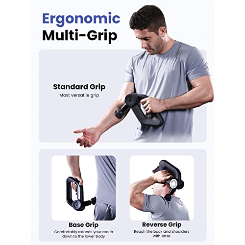 Bob and Brad D6 Pro Plus Massage Gun with Heat, Deep Tissue Muscle Massage Gun with 16mm Amplitude, Electric Handheld Massager Percussion Massage Device for Muscle Pain Relief, Gifts for Men Women