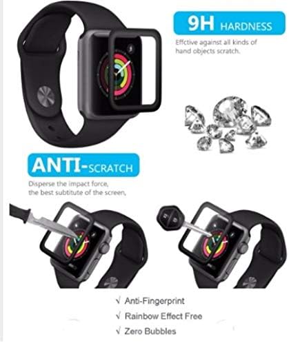 ZAICUS 9H Curved Tempered Glass for iWatch Apple 44mm Non Brand Screen Protector HD Protective