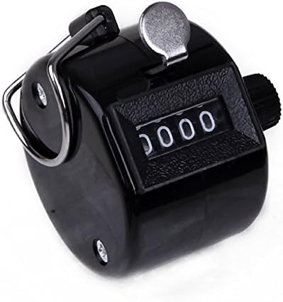Hand Counter,Mechanical Counter Axlepic 4 Digit Number Counter Plastic Case Black (0000 to 9999)