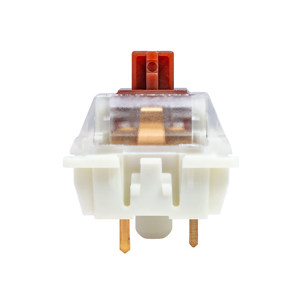 Granvela Gateron KS-9 Brown Switches with White Bottom Clear Top, Smooth Tactile Feedback, 55g Actuation Force, 3-pin Design, Compatible with Cherry MX Keyboards,66-Pack