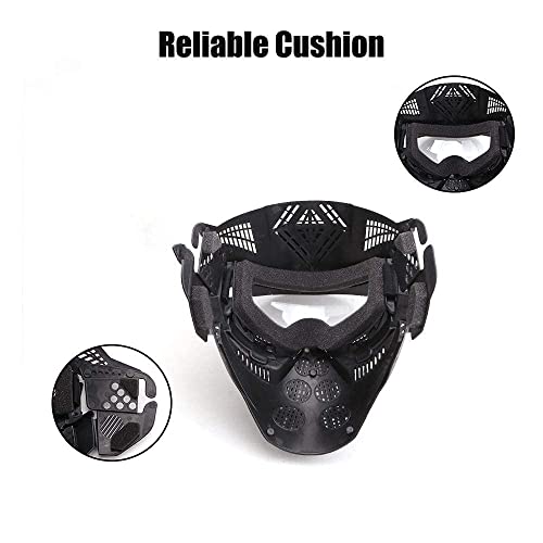NINAT Airsoft Mask Tactical Masks Full Face with Clearlens Lens Goggles