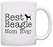 ThisWear Dog Lover Gifts Best Beagle Mom Ever Animal Pet Owner Rescue Gift 11oz Ceramic Coffee Mug with Handle White