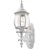 Livex Lighting 7520-13 Frontenac 1-Light Outdoor Wall Lantern, White | Dimensions: 21" x 7" x 21"; Clear Beveled Glass Shades; Traditional design