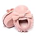 Voberry Baby Boys Girls Soft Soled Tassel Bowknots Crib Shoes PU Moccasins (4~8 Month, Pink)