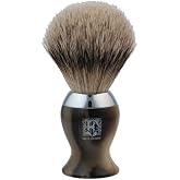 Geo. F. Trumper IB Range Shaving Brush with Best Badger Hair Simulated Horn and Chrome