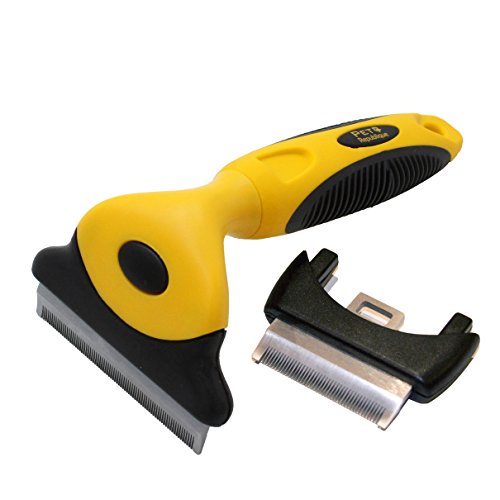 Pet Republique Best DeShedding Tool with 2 Shedding Blades (1.8