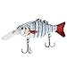 Rose Kuli Life Like Hard Body Swim Multi Jointed Hard Fishing Lure Hook Size #6 Beige, 3.8