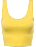 FPT Womens Basic Crop Tank Top YELLOW SMALL