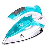 ZZ TI962-G Dual Voltage Travel Steam Iron with Stainless Steel Soleplate 1000 Watt, Blue