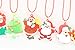 San Tokra 12 Pcs Light Up Christmas Necklace Lights, Holiday Flashing Light Necklace for Parties, Blinking LED Bulbs Santa Claus Christmas Tree Snowman Pendant, Xmas Necklace for Kids