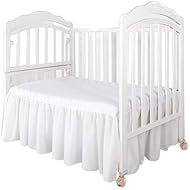 Dust Ruffle with Split Corners - 100% Cotton - for Nursery Crib Toddler Bedding Crib Bed Skirt for Baby Boys or Baby Girls, 14