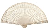 S&D deal Original Chinese Wooden Vintage Folding Carved Hand Fan for Wedding Bridal Party (1pcs)