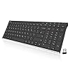 Arteck 2.4G Wireless Keyboard Stainless Steel Ultra Slim UK Layout Keyboard with Numeric Keypad for Computer/Desktop/PC…