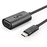 uni USB C to VGA Adapter, Type-C to VGA Adapter [Thunderbolt 3] Compatible for MacBook Pro 2019/2018/2017, MacBook, iPad Pro 2019/2018, Dell XPS 13/15, Surface Book 2, Galaxy S20/S10 and More - Gray