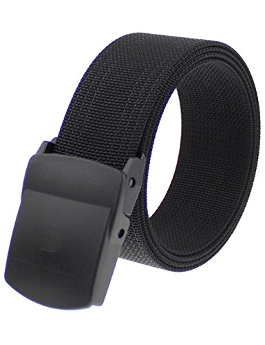 Rockway Tactical Fish Line in Nylon with YKK POM Buckle Black Security Friendly Belt (Medium)