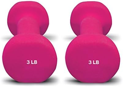 Pair of Bespolitan Sports Dumbbells with Non-Slip Grip, Choose Your Dumbbell Weight 3lb Pink