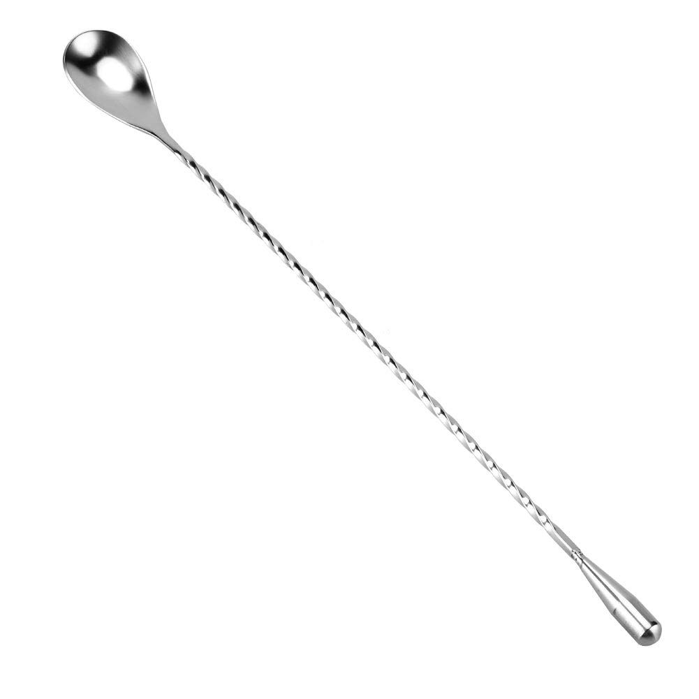 Alvinlite Bar Mixing Spoon Cocktail Spoon Coffee Spoon Coke Spoon Cocktail Stirrers Bartender Whiskey Cocktail Shaker Spoon with Long Handle, Spiral Pattern