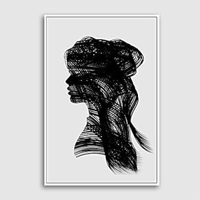 Framed Canvas Home Artwork Decoration Portrait Canvas Wall Art for Living Room, Bedroom - 16x24 inches