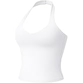 YEOREO Aherin Women Halter Tank Tops Not Padded Cami Open Back Slim Fit Fitness Y2K Going Out Crop Top