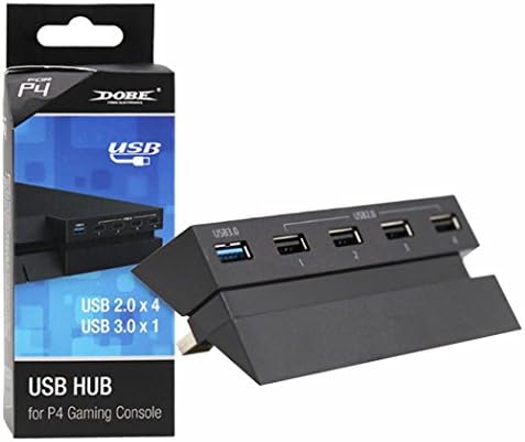 Sandistore PS4 Hub, 5 Port USB Hub for PS4 Slim Edition - USB 3.0/2.0 High Speed Adapter Accessories Expansion Hub Connector Splitter Expander for PS4S PlayStation 4 Slim Edition Gaming Console [PS4