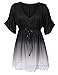 AMZ PLUS Gradient Lace V Neck Joint Sleeve Women's Mid-Long Dress