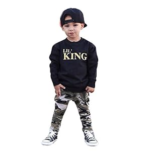 baohooya 2 stuks baby-overall 12 maanden tot 5 jaar, babyset voor meisjes en jongens, T-shirt + broek, camouflage-set…