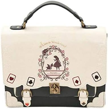 DDHZTA Lady's Shoulder Bag Slanting Shoulder Bag Alice In Wonderland Playing Card Silhouette,White