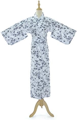 WT Kimono Spa Robe [Japanese Ryokan Yukata nightgown] Cotton Bathrobe (M, W3)