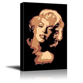 Canvas Prints Wall Art - Artistic Portrait of Marylin Monroe in Brown Color | Pop Art Modern Wall Decor/Home Decoration Stretched Gallery Canvas Wrap Giclee Print & Ready to Hang - 12" x 18"