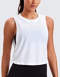 CRZ YOGA Pima Cotton Cropped Tank Tops for Women