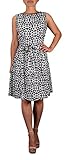 Peach Couture Geometric Floral Pattern Vintage A Line Sleeveless Work Dresses