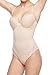 Body Beautiful Shapewear Women's Smooth and Silky Sexy Lace Trims Slimming Bodysuit with Tummy Control and Adjustable Shoulder Straps - Built-in Wire Bra Shaper (Nude, M/36B)