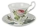 Roy Kirkham Redoute Rose Teacup and Saucer Set Fine Bone China England English Rose Tea Set