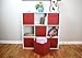 Adorn DUAL HANDLE Foldable Cloth Storage Cube Basket Bins Organizer Containers Drawers, 6 Pack -- Red