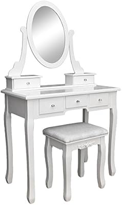 Amazon Com Tenozek 360 Rotation Single Mirror 5 Drawers