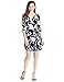 GRAPENT Women's True Wrap 3D Blue and White Floral Knee Length Dress Formal Work US 8