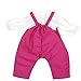 Mingao 16 Inches High Simulation Baby Doll's Clothes Rompers Suit Rose