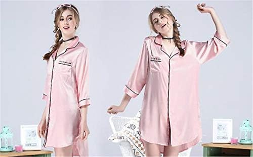 ジャンーウェ パジャマ ワンピース ネグリジェ サテン シャツ風 前開き シャツワンピ ミニ丈 七分袖 部屋着 ナイトウェア ゆったり セクシー B07sry9czb 2 250円 セール開催中最短即日発送 新作 人気 送料無料 激安 お買い得 キ フト