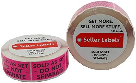 Seller Labels Sold As Set Do Not Separate Labels, 1100 Labels, Fluorescent Pink, 1" X 2", (2 Rolls of 550 = 1100 Labels), FBA Labels, This Is A Set Do Not Separate, Shipping Labels
